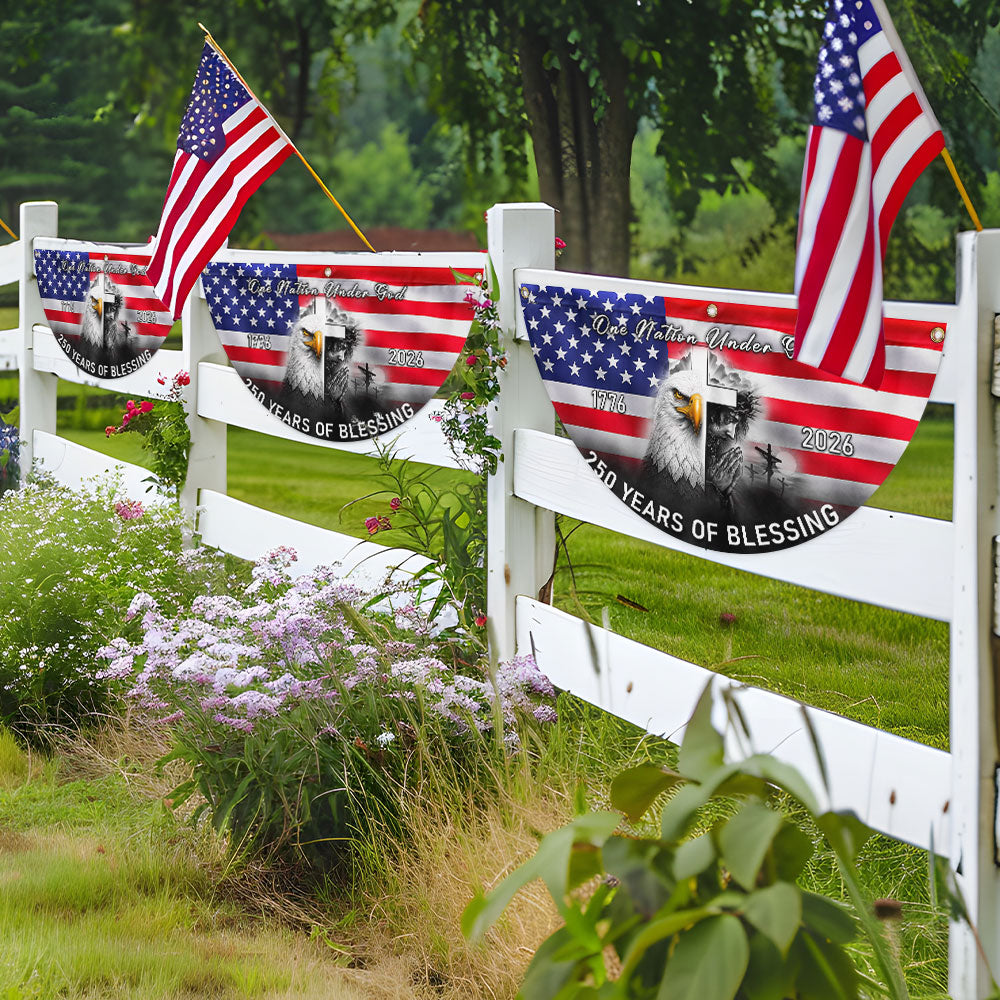 Patriotic American One Nation Under God Flag, 250 Years of Blessing Fan Flag