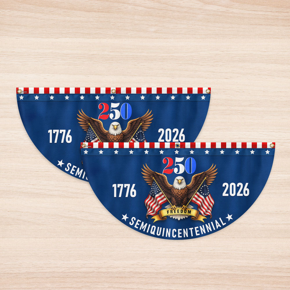 Patriotic American Flag, 250 Years of Freedom 1776 2026 Fan Flag