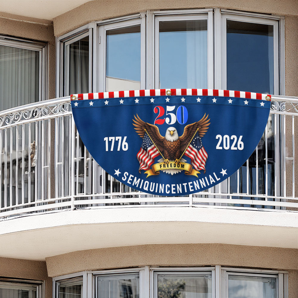 Patriotic American Flag, 250 Years of Freedom 1776 2026 Fan Flag