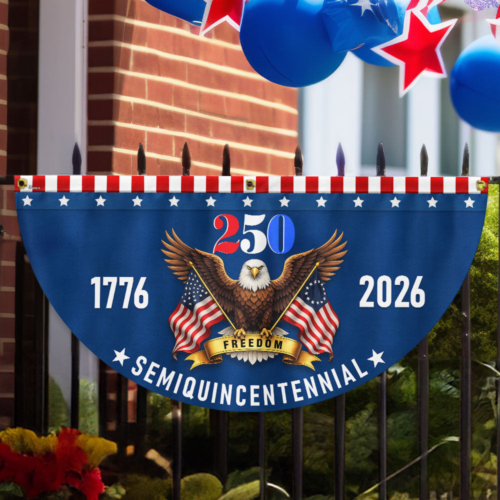 Patriotic American Flag, 250 Years of Freedom 1776 2026 Fan Flag