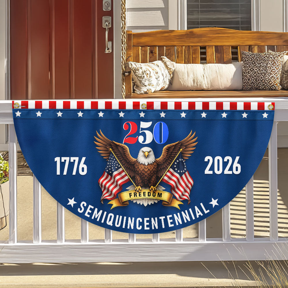 Patriotic American Flag, 250 Years of Freedom 1776 2026 Fan Flag