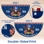 Patriotic American Flag, 250 Years of Freedom 1776 2026 Fan Flag
