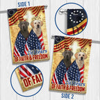 250 Years Patriotic Yellow and Silver Labrador Dog American Flag