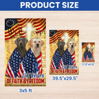 250 Years Patriotic Yellow and Silver Labrador Dog American Flag