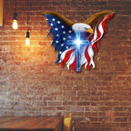 Patriotic Christian Eagle Cross Hanging Metal Sign, 250 Years Wall Art Decor