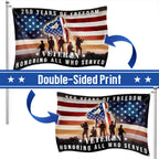 250 Years of Freedom American Flag, Honoring All Who Served Veterans Grommet Flag