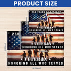 250 Years of Freedom American Flag, Honoring All Who Served Veterans Grommet Flag