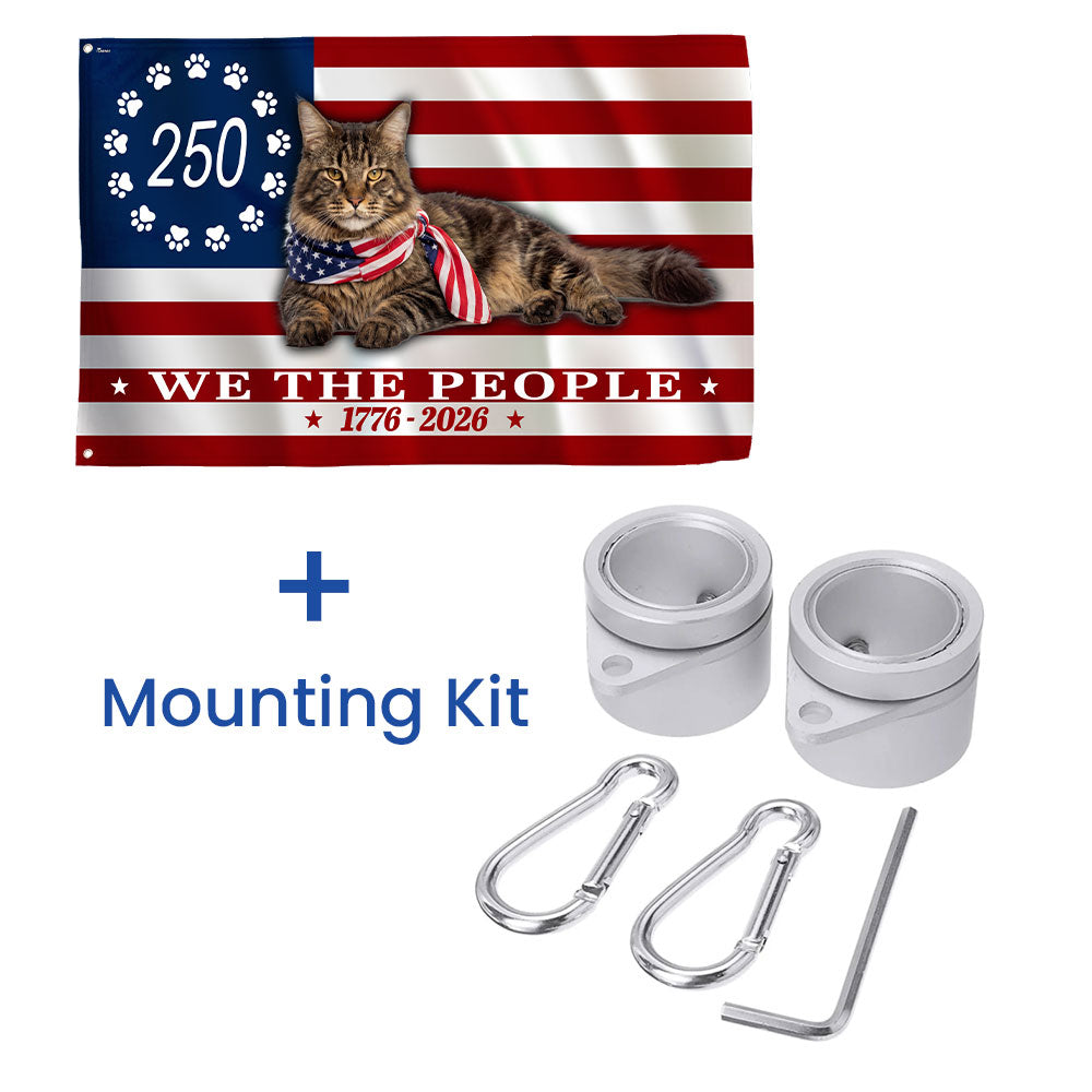 Flagwix Patriotic Cat Flag, 250 Years Maine Coon Cat 1776 2026 Grommet Flag