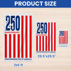 250th Anniversary Semiquincentennial Flag, United States 1776 2026 Patriotic Decor