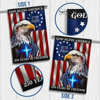 250 Years of Freedom 1776 2026 Flag, God Bless America Eagle Cross Flag