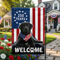 Patriotic Welcome Dog Garden Flag, 250 Years Labrador Retriever Betsy Ross Flag Decor