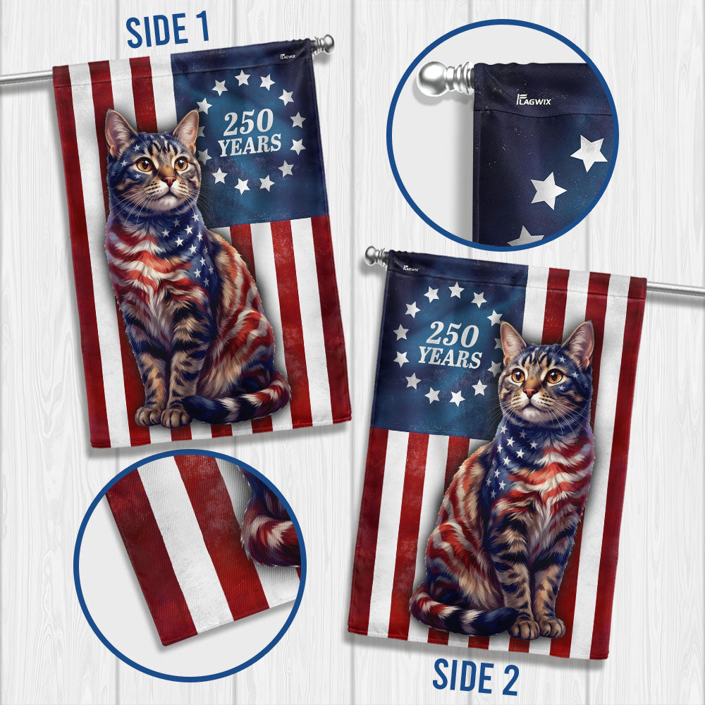 Betsy Ross Cat Lover Patriotic Flag for 250 Years of America