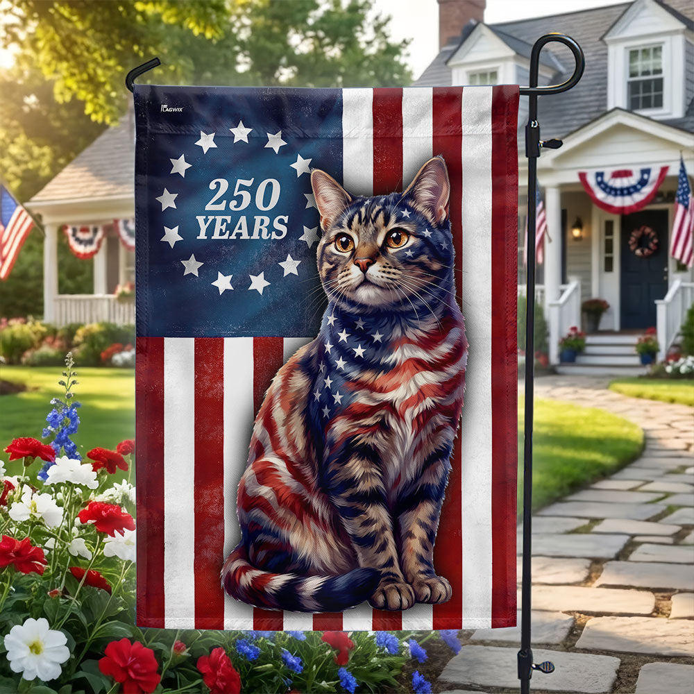 Betsy Ross Cat Lover Patriotic Flag for 250 Years of America