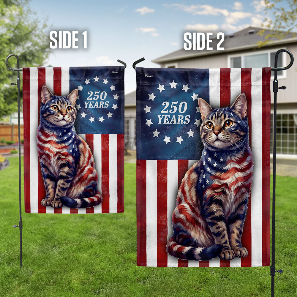 Betsy Ross Cat Lover Patriotic Flag for 250 Years of America