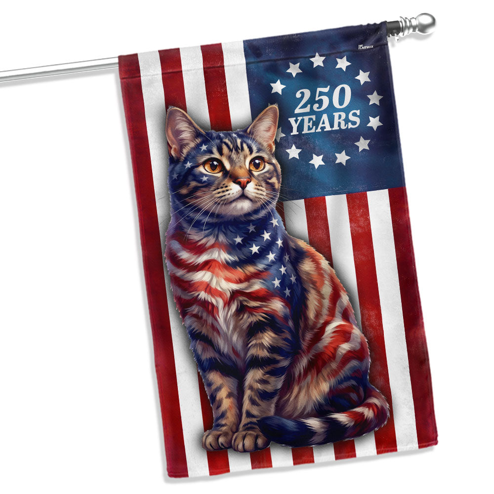 Betsy Ross Cat Lover Patriotic Flag for 250 Years of America