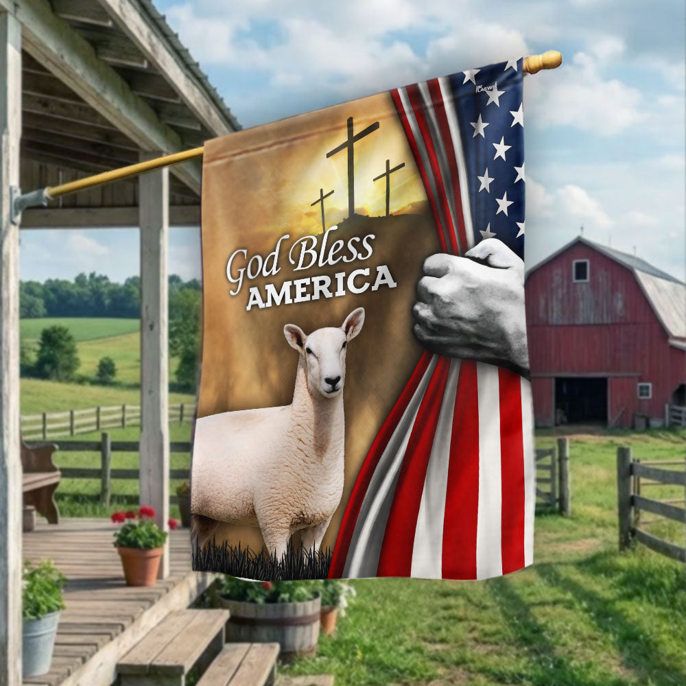 Flagwix Patriotic Sheep Garden Flag, Sheep God Bless American Flag Decor for 250 Years