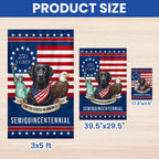Patriotic Labrador Retriever American Flag, 250 Years Semiquincentennial Flag Decor for Dog Lovers