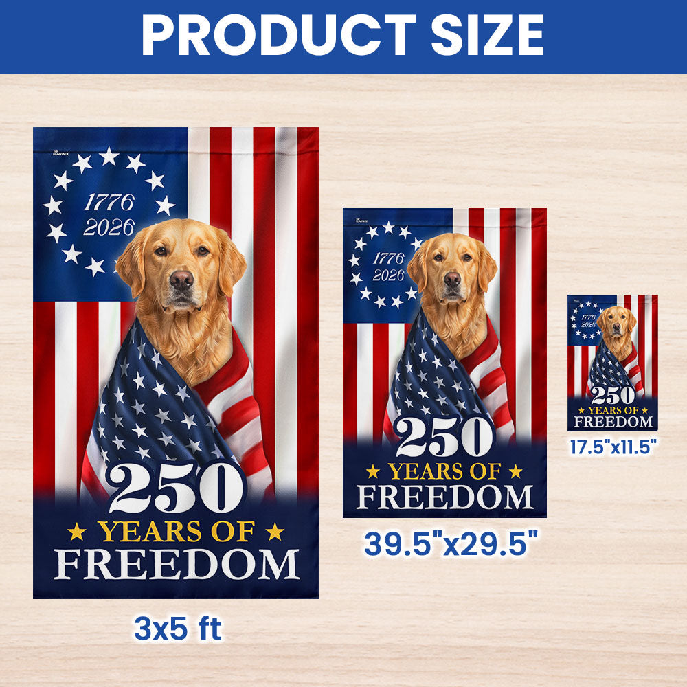 Flagwix Patriotic Dog American Flag, Golden Retriever 250 Years Flag