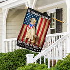 250 Years American Flag with Patriotic Yellow Labrador, US Veteran Dog Flag