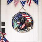 Patriotic Labrador Retriever Hanging Sign, 250 Years Wooden Decor for Dog Lovers