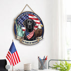 Patriotic Labrador Retriever Hanging Sign, 250 Years Wooden Decor for Dog Lovers