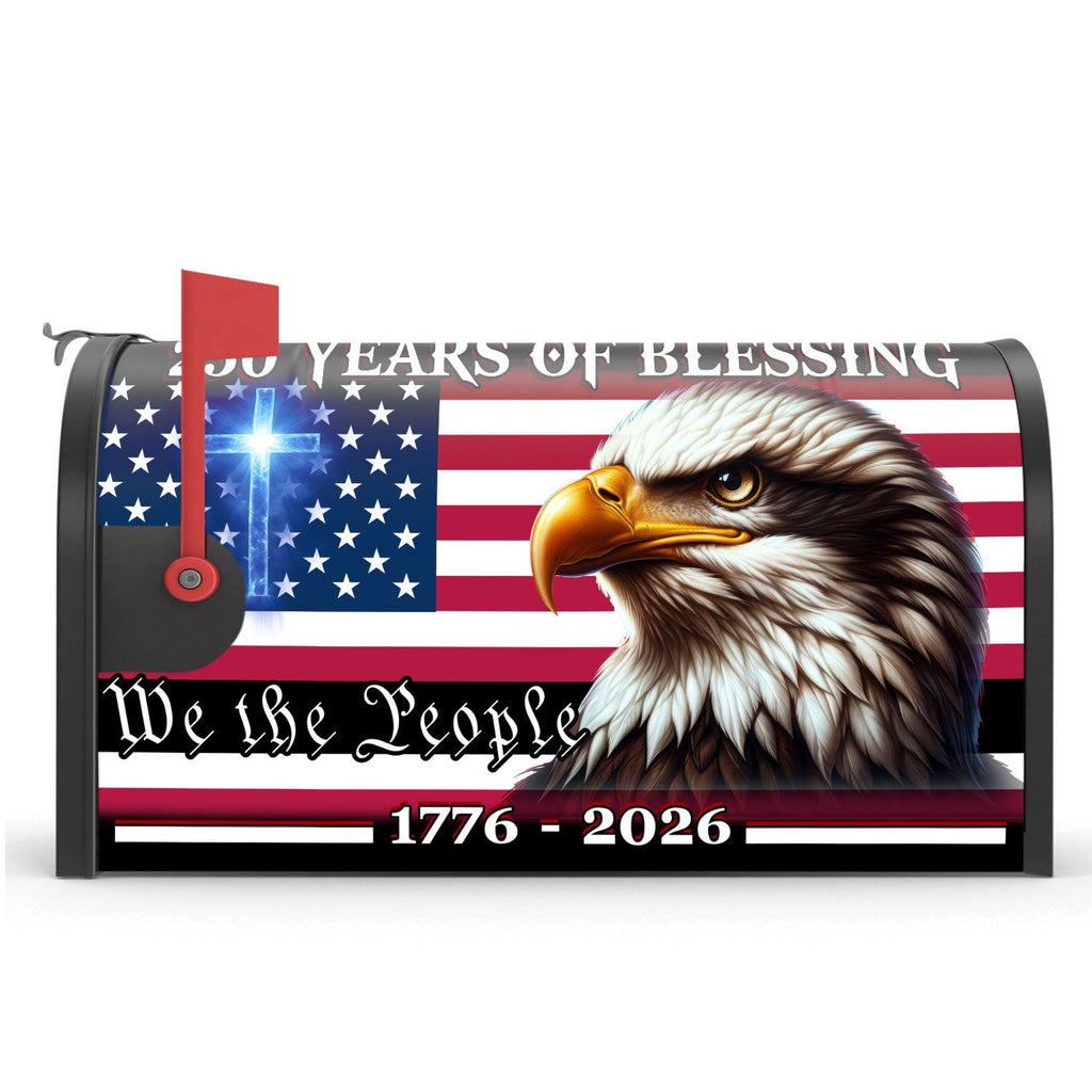 Patriotic 250 Years of Blessing, 1776 2026 American Flag Mailbox Cover