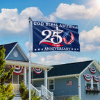 250th Anniversary 1776 2026 American Flag, God Bless America Christ Grommet Flag