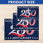 250th Anniversary 1776 2026 American Flag, God Bless America Christ Grommet Flag