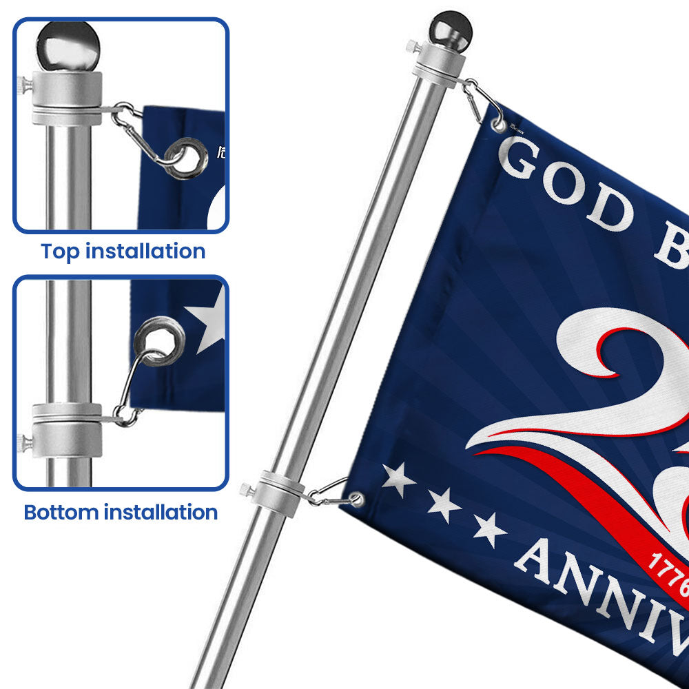 250th Anniversary 1776 2026 American Flag, God Bless America Christ Grommet Flag