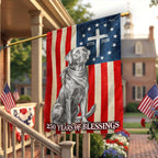 Patriotic Labrador Retriever Garden Flag, 250 Years of Blessings Betsy Ross Flag Decor