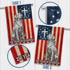 Patriotic Labrador Retriever Garden Flag, 250 Years of Blessings Betsy Ross Flag Decor