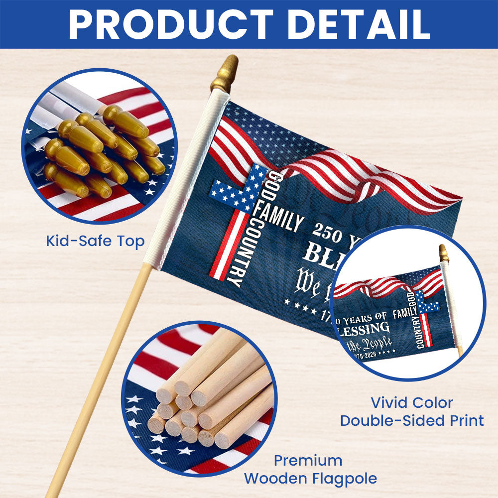 We The People American Flag, 250 Years Blessing 1776 2026 Handheld Flag
