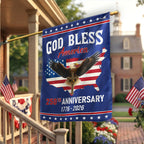 Patriotic Christ 250th Anniversary American Flag, God Bless 1776–2026 Flag