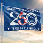 Patriotic 250 Years of Blessings Flag, United States of America  1776 2026 Grommet Flag