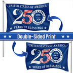 Patriotic 250 Years of Blessings Flag, United States of America  1776 2026 Grommet Flag