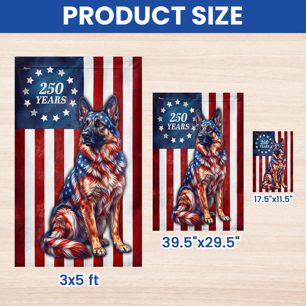 Flagwix Patriotic Dog Garden Flag, 250 Years German Shepherd Betsy Ross Flag Decor