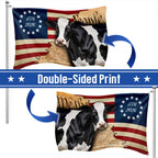 250 Years Dairy Cow 1776 2026 American Grommet Flag, We The People Patriotic Cow Farm Flag Decor