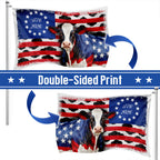 Flagwix Patriotic Cow Flag, 1776 2026 Proud Cow Farmer Farm Life Flag Decor