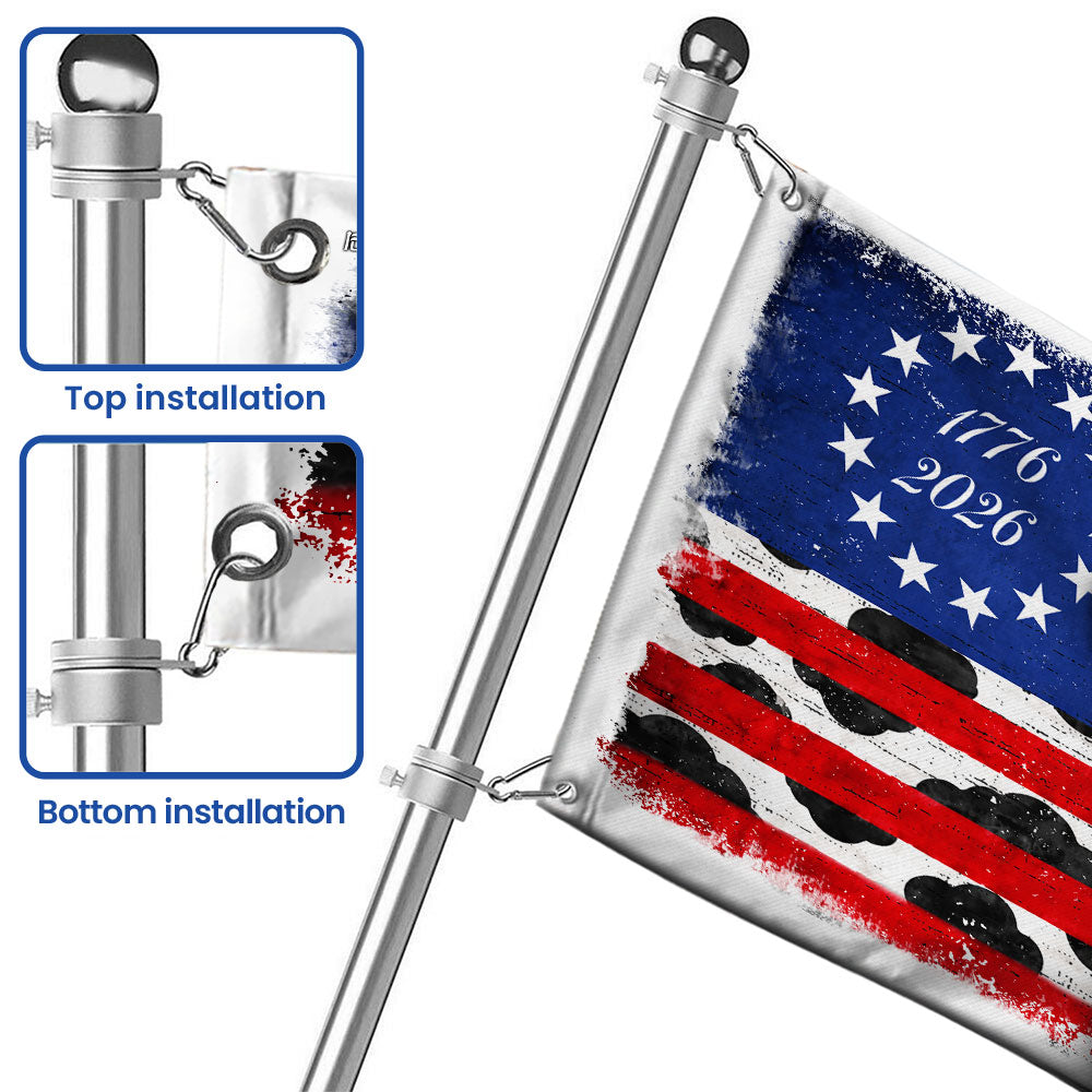 Flagwix Patriotic Cow Flag, 1776 2026 Proud Cow Farmer Farm Life Flag Decor
