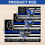 The Thin Blue Line Police Law Enforcement American Grommet Flag for 250 Years Decor