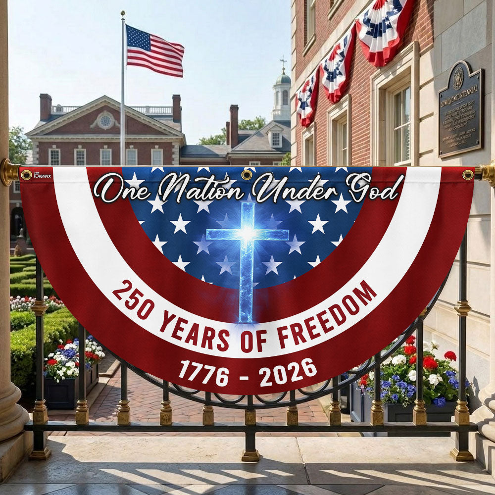 One Nation Under God American Flag, 250 Years of Freedom Stars And Stripes Flag Decor