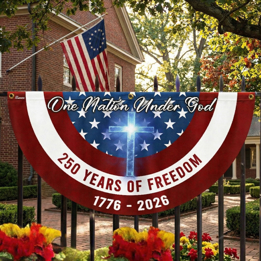 One Nation Under God American Flag, 250 Years of Freedom Stars And Stripes Flag Decor