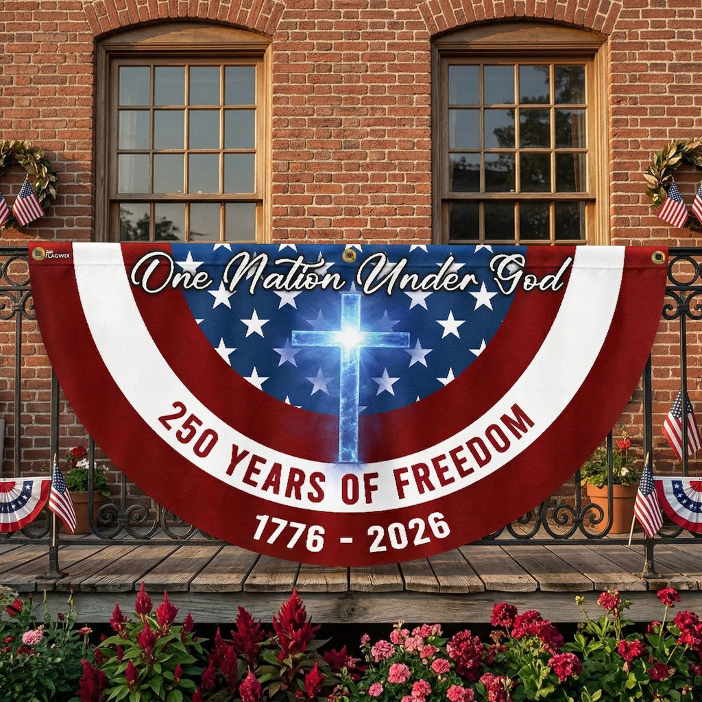 One Nation Under God American Flag, 250 Years of Freedom Stars And Stripes Flag Decor