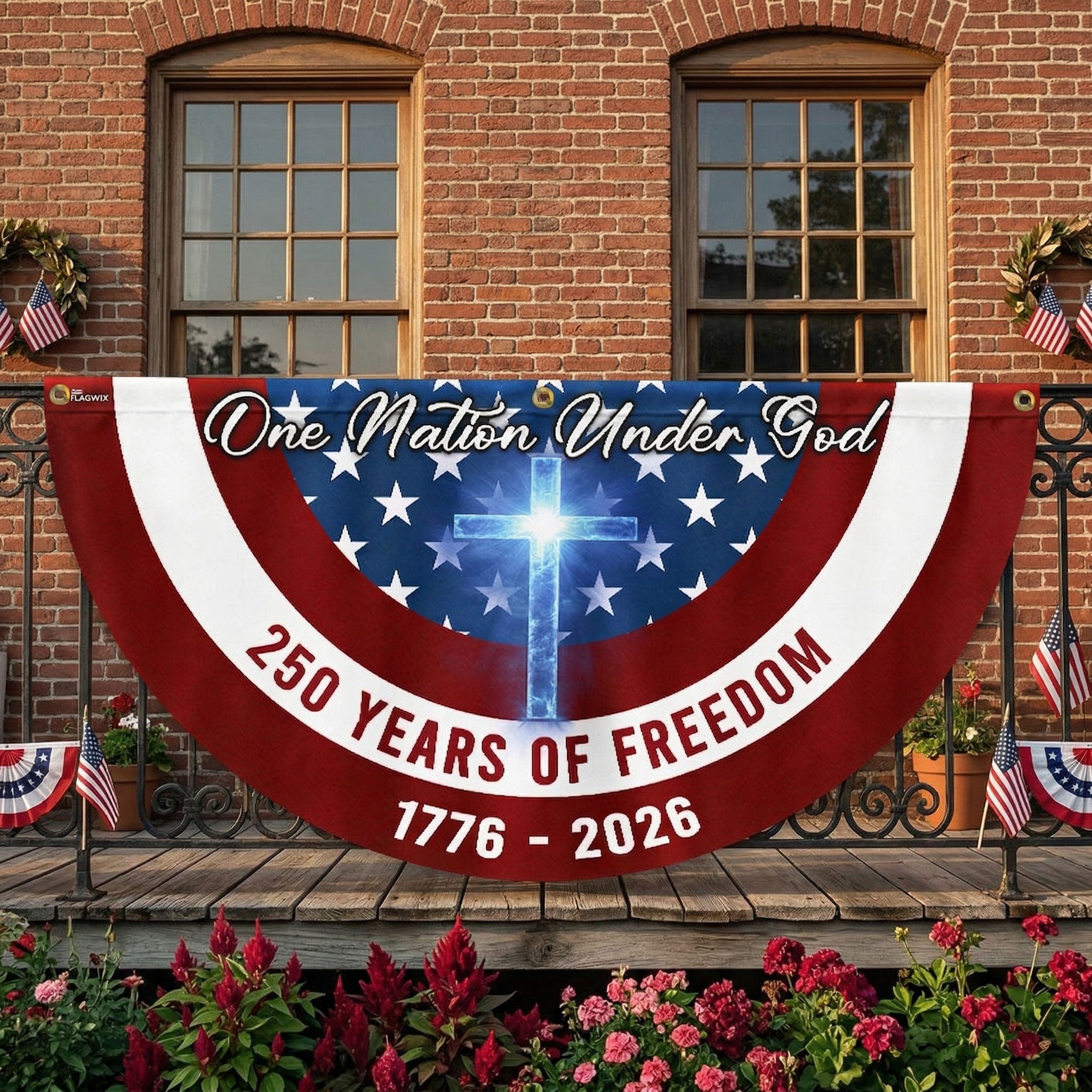 One Nation Under God American Flag, 250 Years of Freedom Stars And Stripes Flag Decor