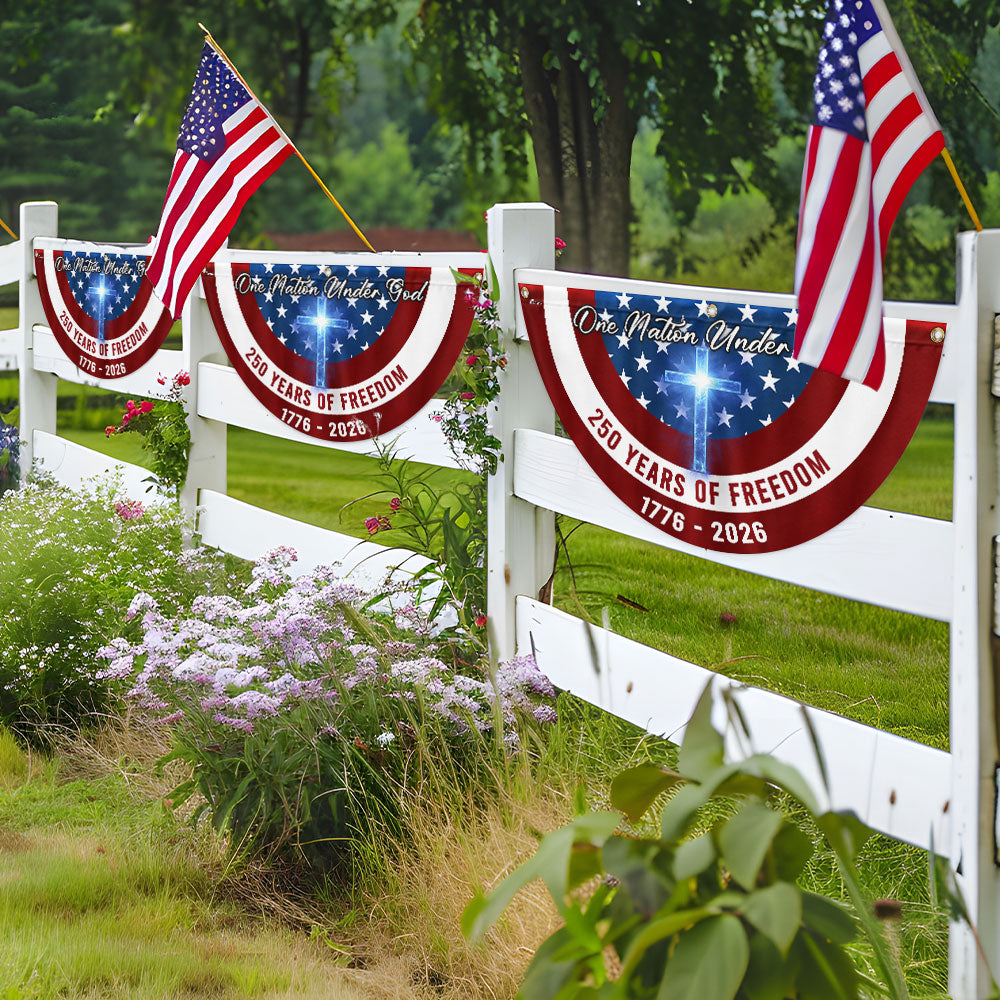 One Nation Under God American Flag, 250 Years of Freedom Stars And Stripes Flag Decor