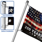 250th Anniversary American Flag, Patriotic Eagle Freedom 1776 2026 Grommet Flag