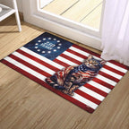 Flagwix Patriotic Cat Doormat, 250 Years Betsy Ross Flag Doormat for Cat Lover