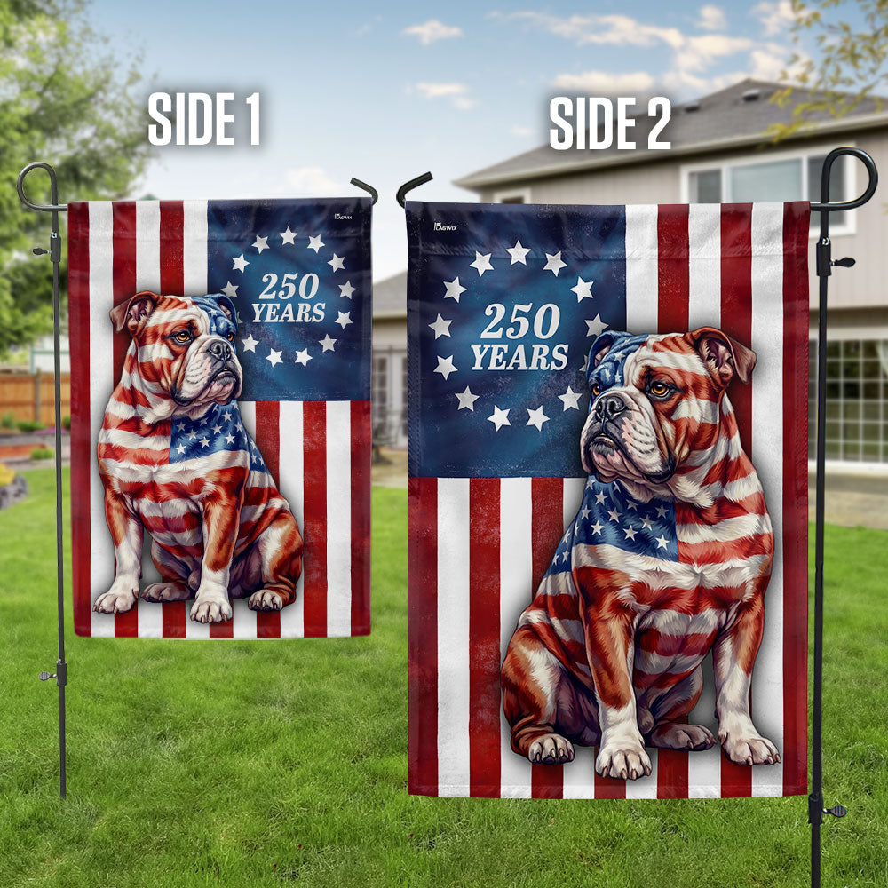 Betsy Ross Bulldog Patriotic Flag for 250 Years of America Anniversary