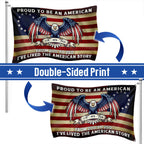 The Spirit of 76 Proud to be an American Bicentennial Grommet Flag, Patriotic 250 Years Semiquincentennial Decor