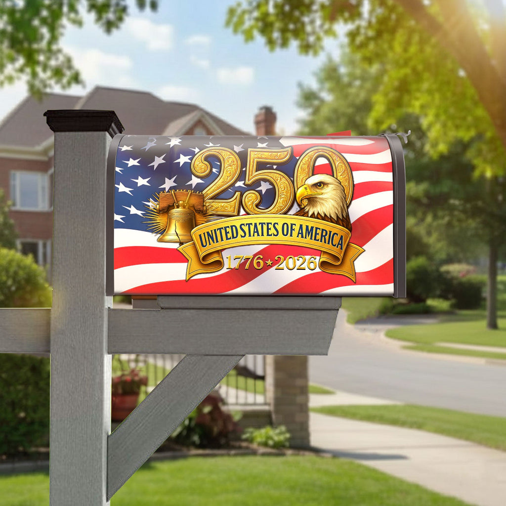 250 Years United States of America Flag Patriotic Mailbox Cover